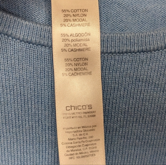 NWOT ✨Chico’s Women's Blue Oversized Cashmere Blend Sweater Size 2X (L)💙 - Picture 4 of 12